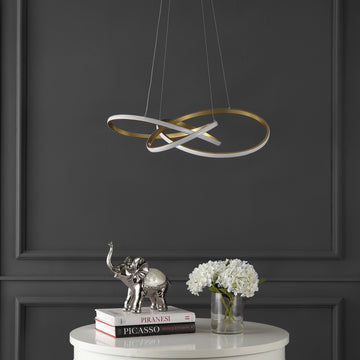 Alexia 25" Abstract Integrated LED Metal Adjustable Pendant - JONATHAN Y